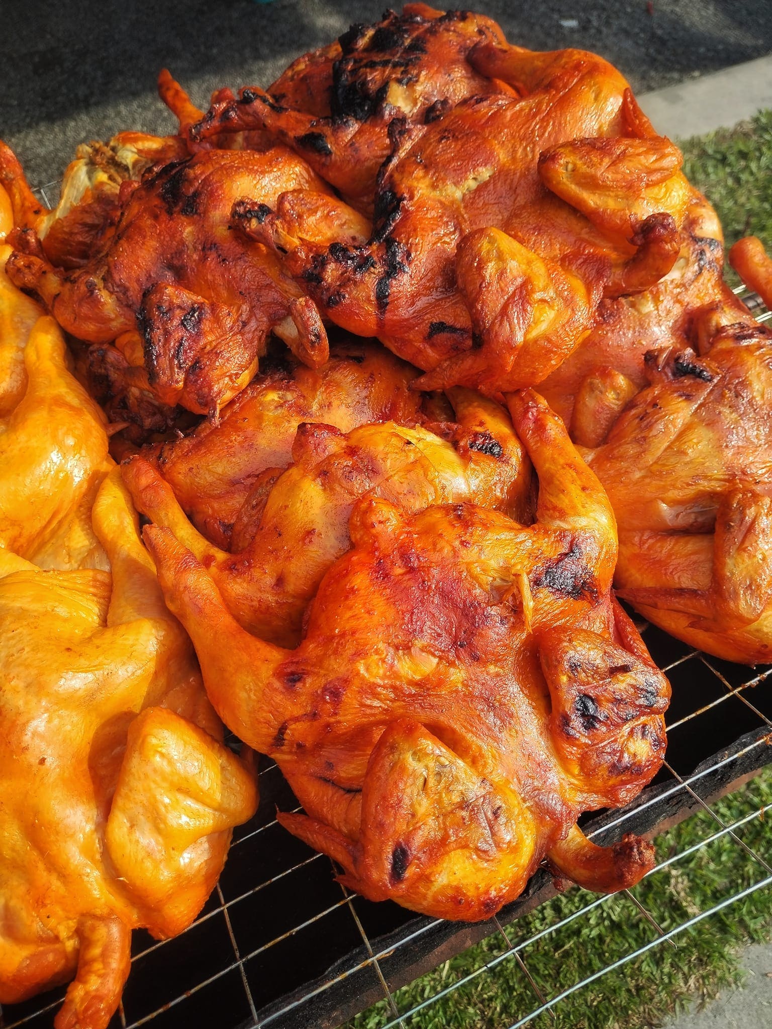 Grilled chicken on the barbecue grill